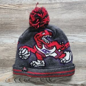 Mitchell Ness Toronto Raptors Knit Beanie Winter Hat Pom Adult Basketball NBA